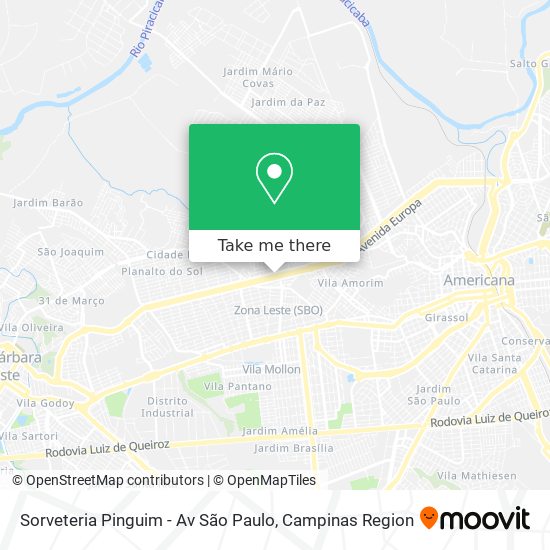Sorveteria Pinguim - Av São Paulo map