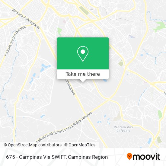 675 - Campinas Via SWIFT map