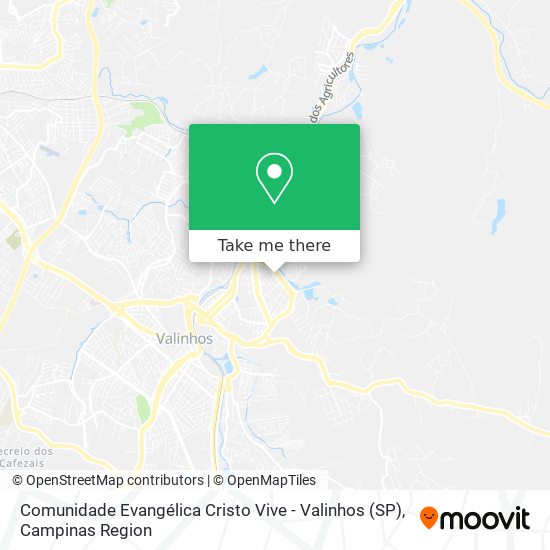 Mapa Comunidade Evangélica Cristo Vive - Valinhos (SP)