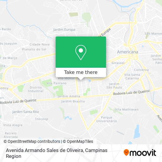 Mapa Avenida Armando Sales de Oliveira