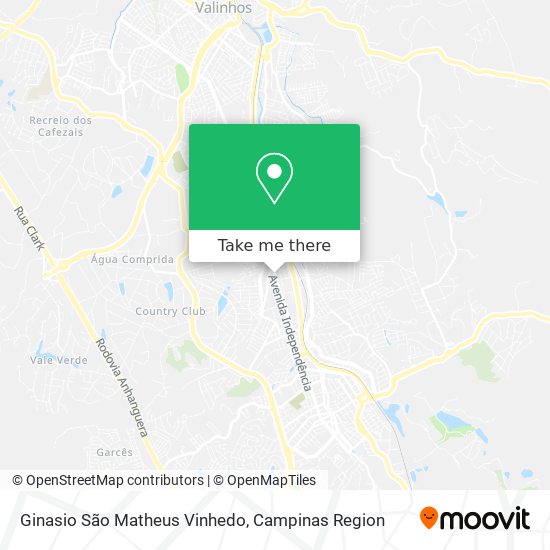 Ginasio São Matheus Vinhedo map