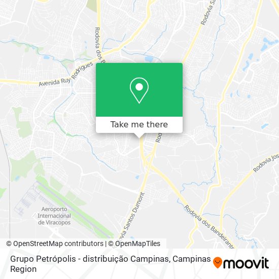 Grupo Petrópolis - distribuição Campinas map