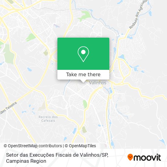 Setor das Execuções Fiscais de Valinhos / SP map