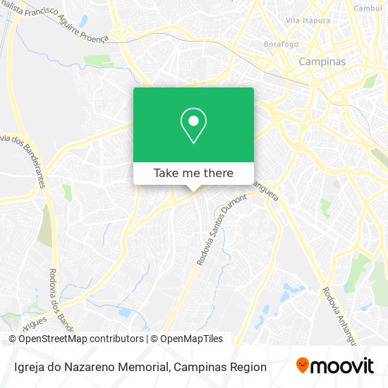 Mapa Igreja do Nazareno Memorial