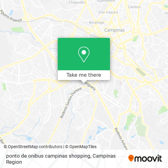 Mapa ponto de onibus campinas shopping