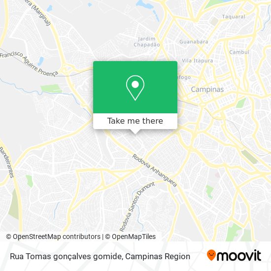 Rua Tomas gonçalves gomide map