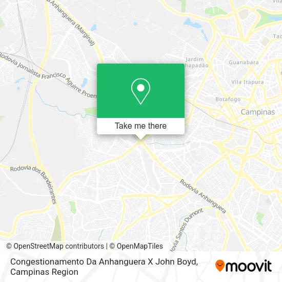 Congestionamento Da Anhanguera X John Boyd map