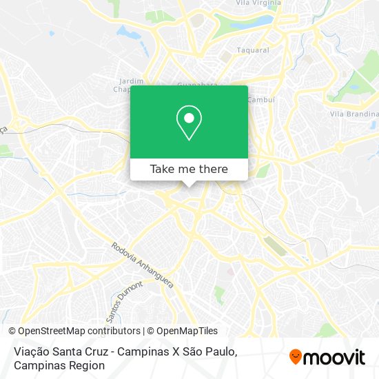 Mapa Viação Santa Cruz - Campinas X São Paulo