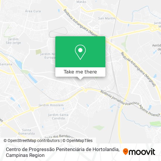 Mapa Centro de Progressão Penitenciária de Hortolandia