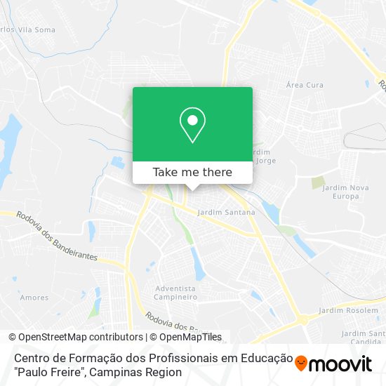 Mapa Centro de Formação dos Profissionais em Educação "Paulo Freire"