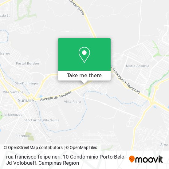 Mapa rua francisco felipe neri, 10 Condomínio Porto Belo, Jd Volobueff