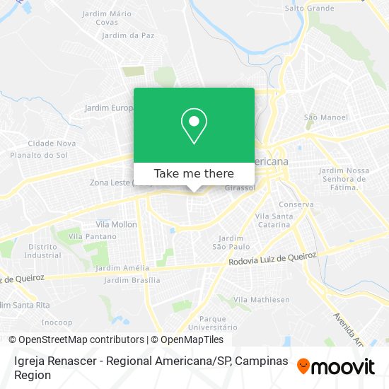 Igreja Renascer - Regional Americana / SP map