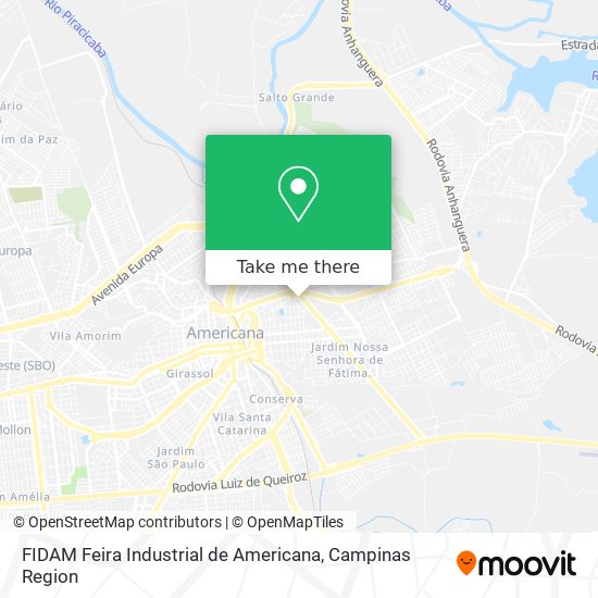 Mapa FIDAM Feira Industrial de Americana