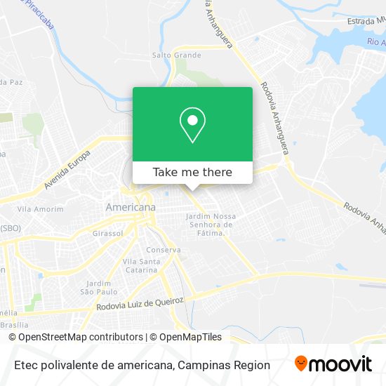 Etec polivalente de americana map