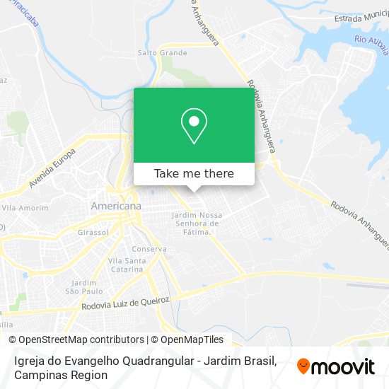 Mapa Igreja do Evangelho Quadrangular - Jardim Brasil