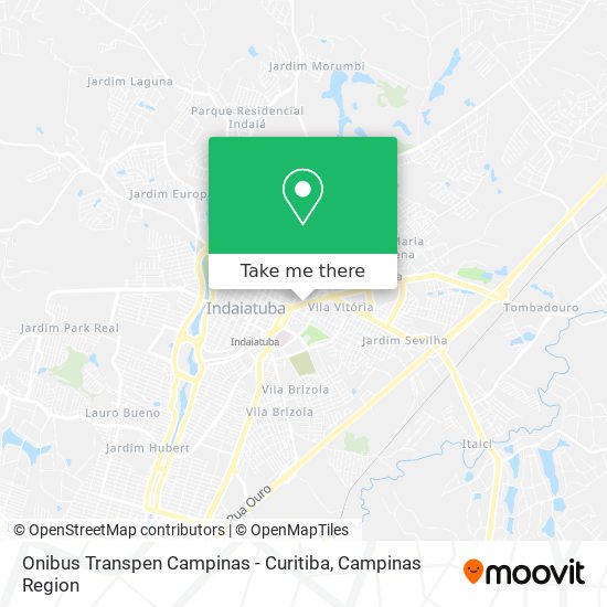 Onibus Transpen Campinas - Curitiba map