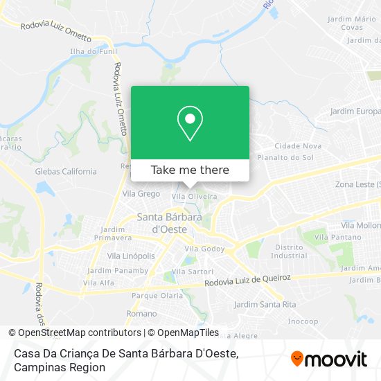 Mapa Casa Da Criança De Santa Bárbara D'Oeste