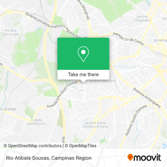 Rio Atibaia Sousas map