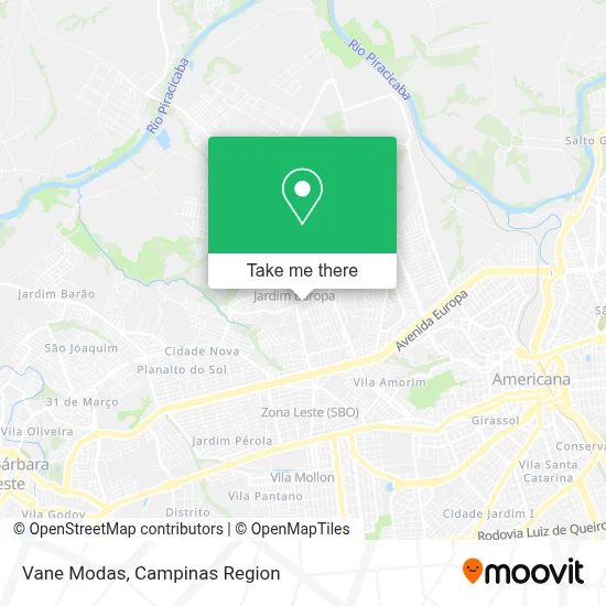 Vane Modas map