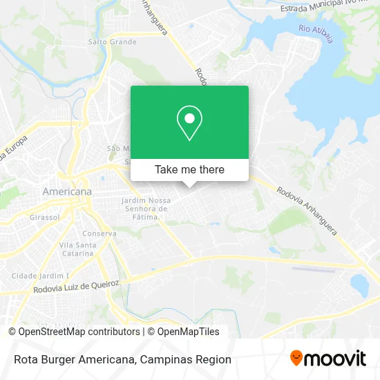 Rota Burger Americana map