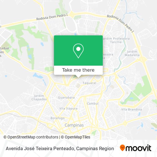 Mapa Avenida José Teixeira Penteado