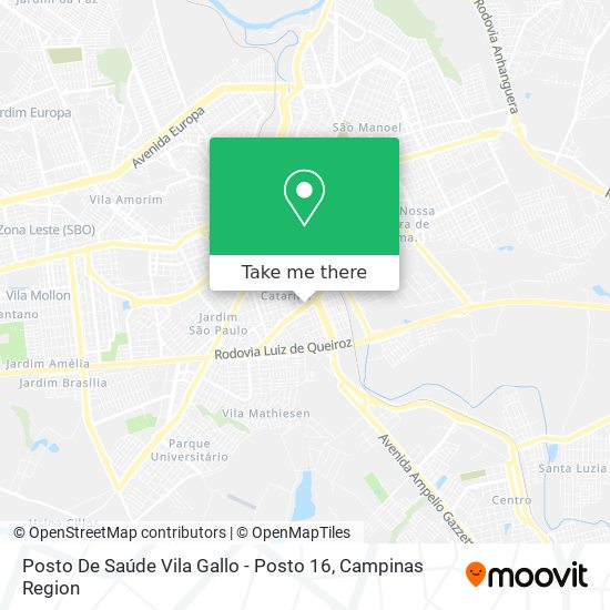 Mapa Posto De Saúde Vila Gallo - Posto 16