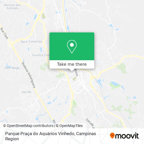 Parque Praça do Aquários Vinhedo map