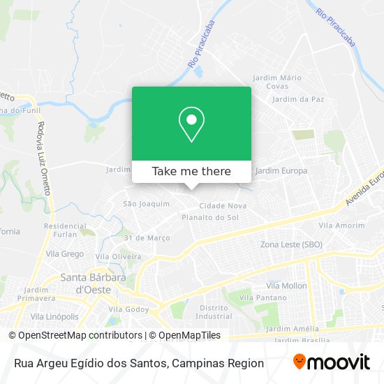 Rua Argeu Egídio dos Santos map