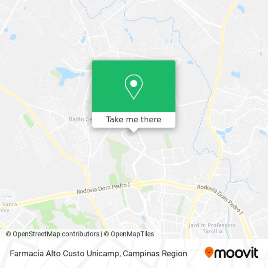 Farmacia Alto Custo Unicamp map