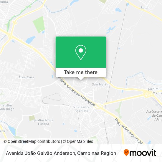 Mapa Avenida João Galvão Anderson