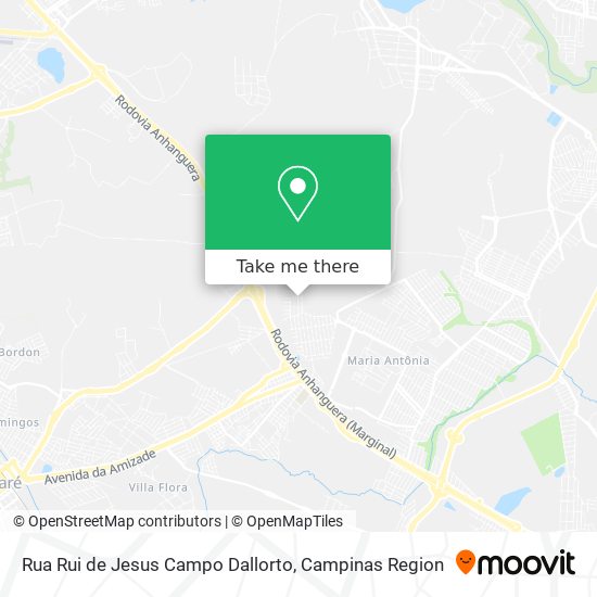 Mapa Rua Rui de Jesus Campo Dallorto