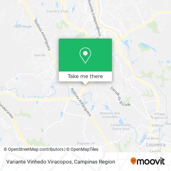 Variante Vinhedo Viracopos map