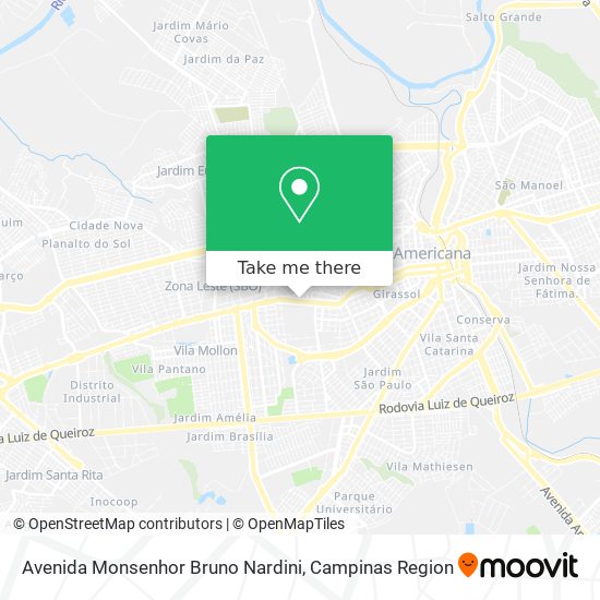 Avenida Monsenhor Bruno Nardini map