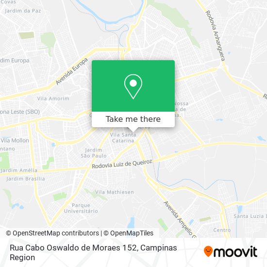 Mapa Rua Cabo Oswaldo de Moraes 152