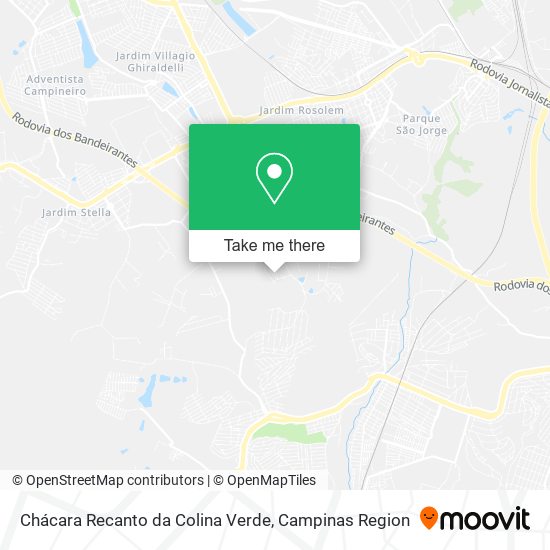 Chácara Recanto da Colina Verde map