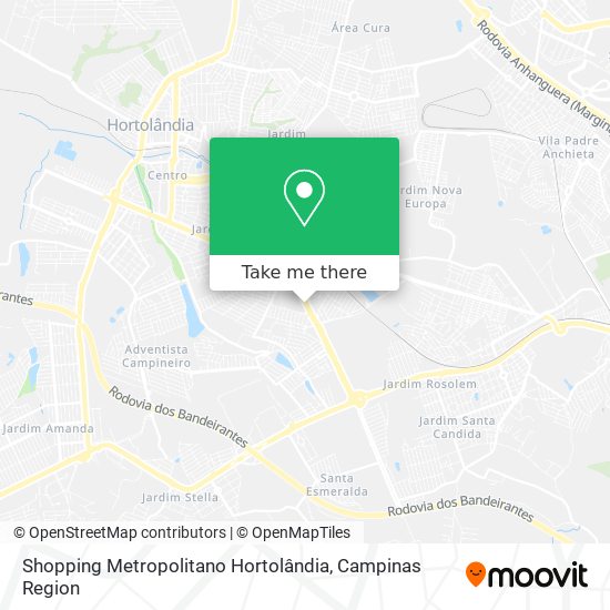 Mapa Shopping Metropolitano Hortolândia