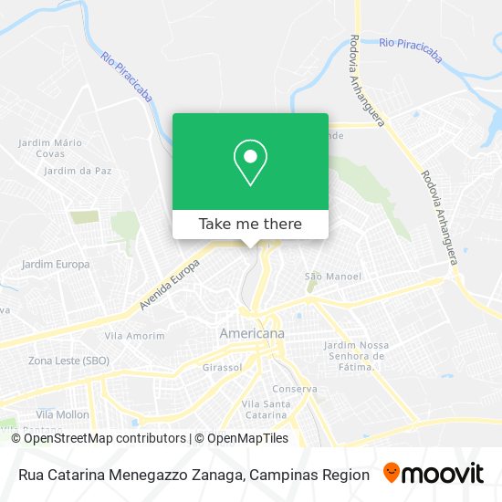 Mapa Rua Catarina Menegazzo Zanaga