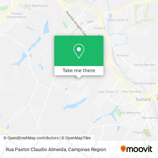Mapa Rua Pastor Claudio Almeida