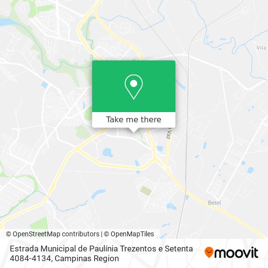 Mapa Estrada Municipal de Paulínia Trezentos e Setenta 4084-4134