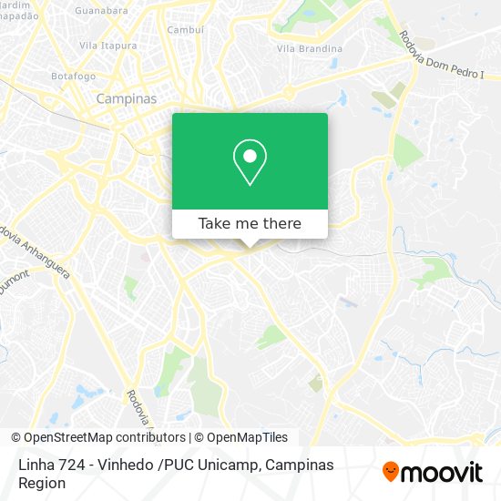 Mapa Linha 724 - Vinhedo /PUC Unicamp