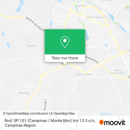Mapa Rod: SP 101 (Campinas / Monte Mor) km 13.5 s / n