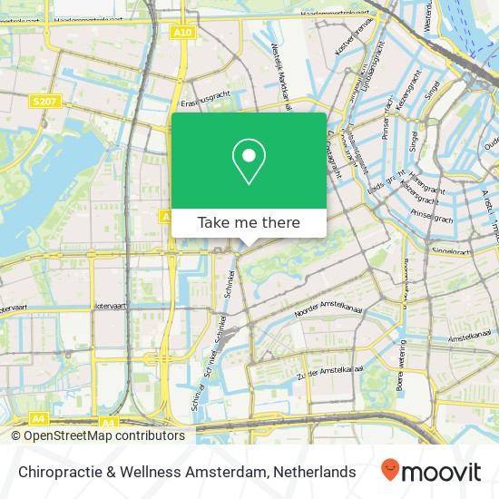 Chiropractie & Wellness Amsterdam, Overtoom map