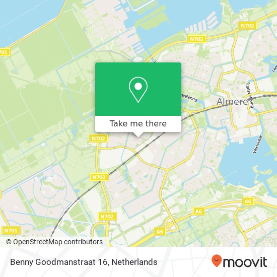 Benny Goodmanstraat 16, 1311 PX Almere-Stad Karte