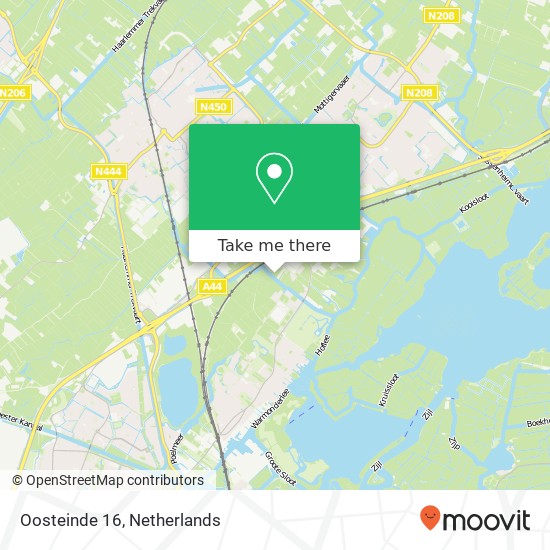 Oosteinde 16, 2361 HE Warmond map