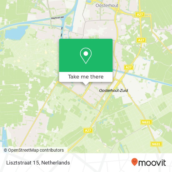 Lisztstraat 15, 4904 ME Oosterhout Karte