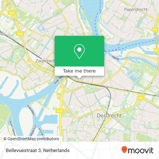 Bellevuestraat 3, 3311 JB Dordrecht map