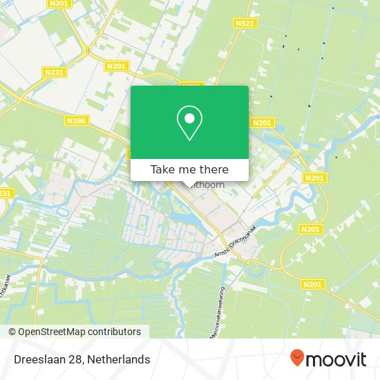 Dreeslaan 28, 1421 BZ Uithoorn map