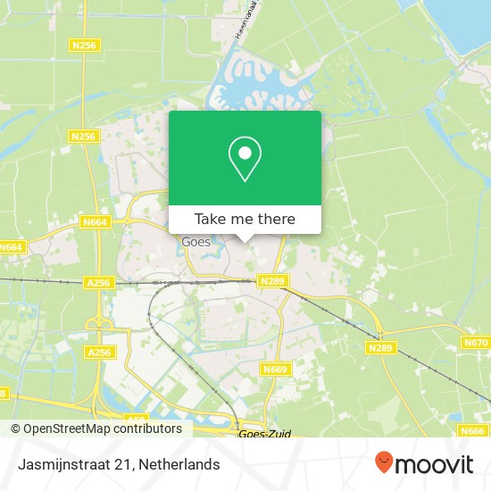 Jasmijnstraat 21, 4461 NN Goes map