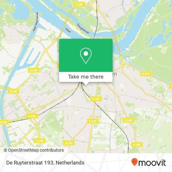 De Ruyterstraat 193, 6512 GD Nijmegen map