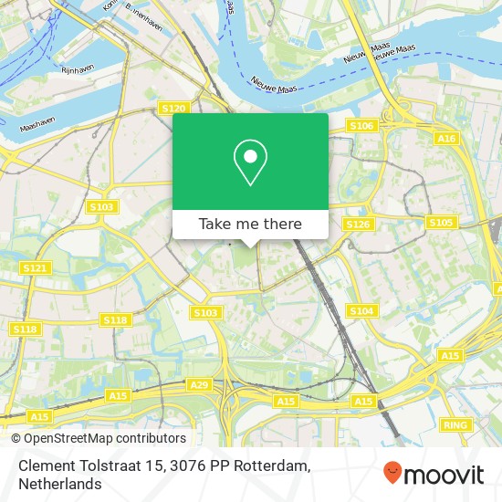 Clement Tolstraat 15, 3076 PP Rotterdam Karte